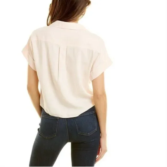 Bella Dahl  Women's Cap Sleeve Tie-Up Front Shirt Button-Up Women's Top (XS) - Picture 2 of 11